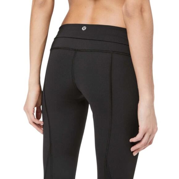Lululemon Wunder Under Crop High-Rise *Roll Down Scallop Full-On Navy Size 8 - Picture 5 of 7
